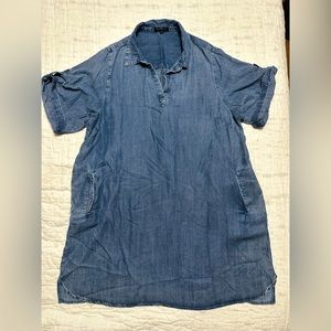 Womens Plus Size Denim Shift Dress
